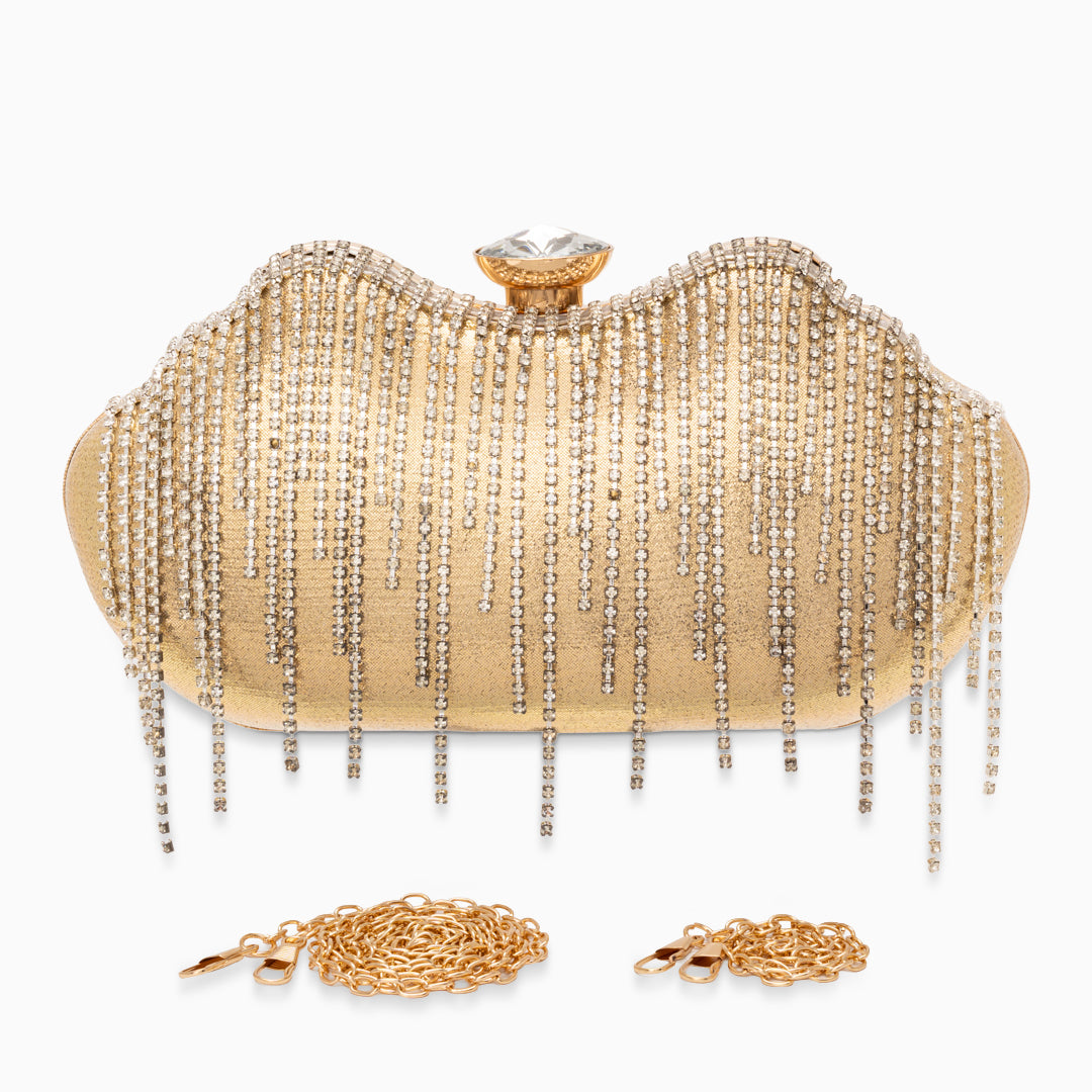 Ambrinee Fringe Clutch Bag