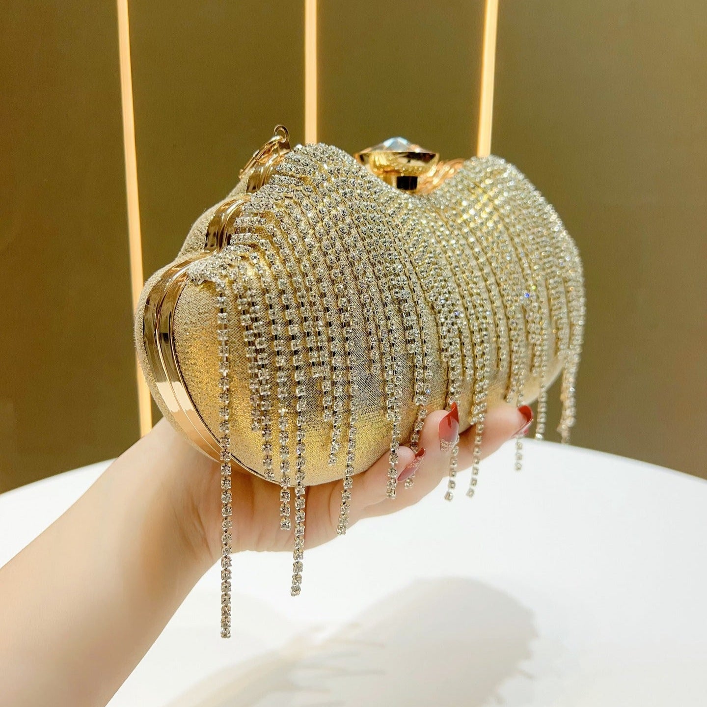 Ambrinee Fringe Clutch Bag