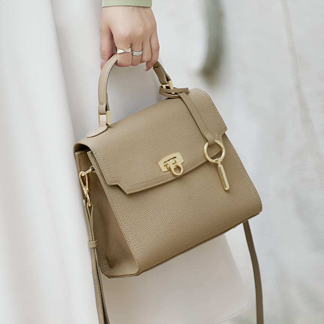 Aubri Structured Leather Handbag