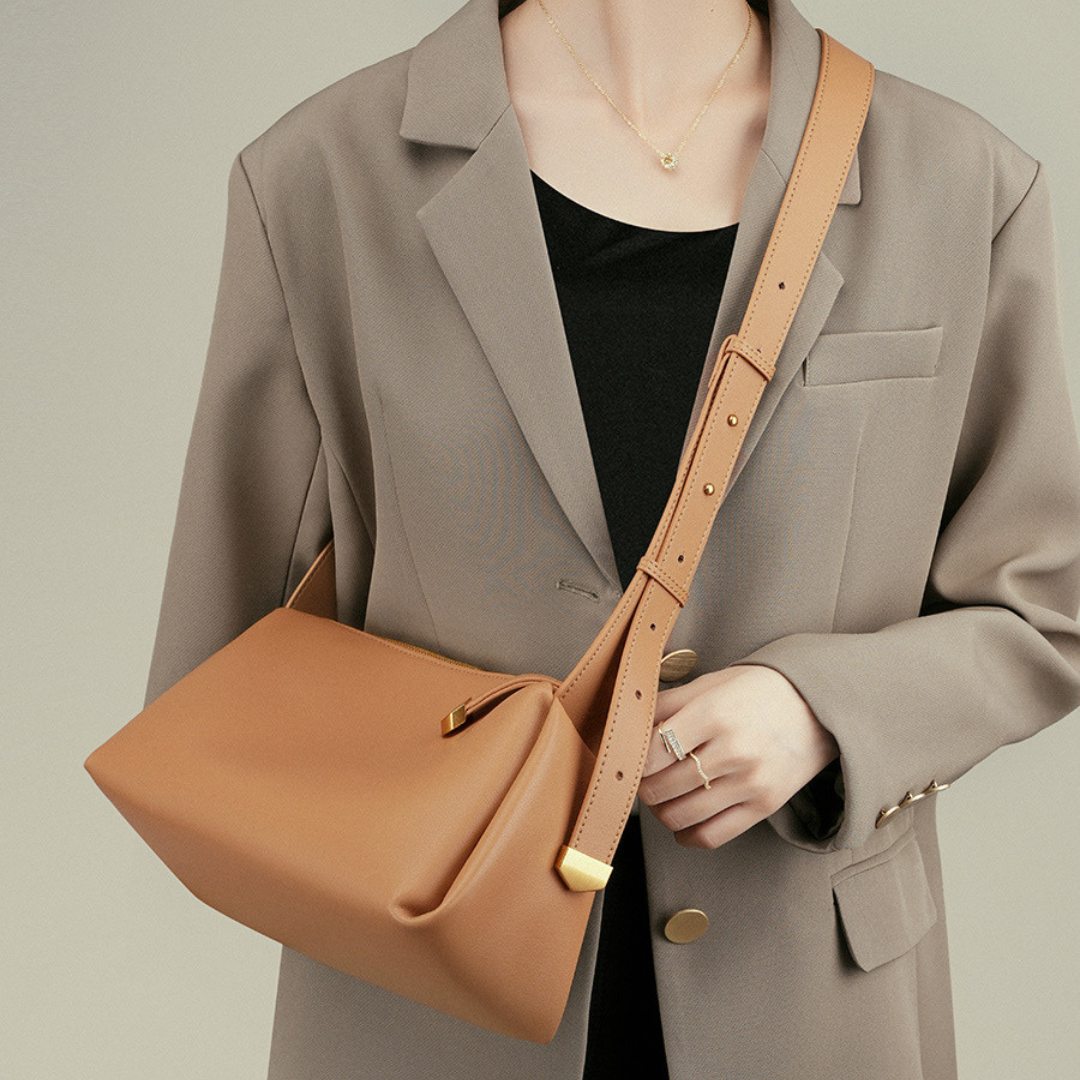 Elodie Soft Leather Baguette Bag